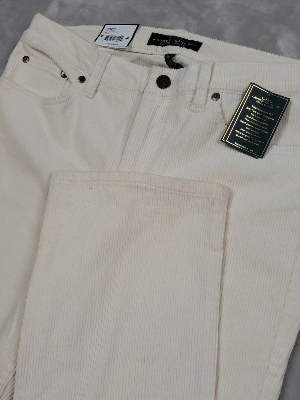 Lauren Ralph Lauren | Women's Size 10x32 | Cream Corduroy Straight Pants